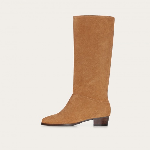 Martha high boots, caramel velvet OUTLET